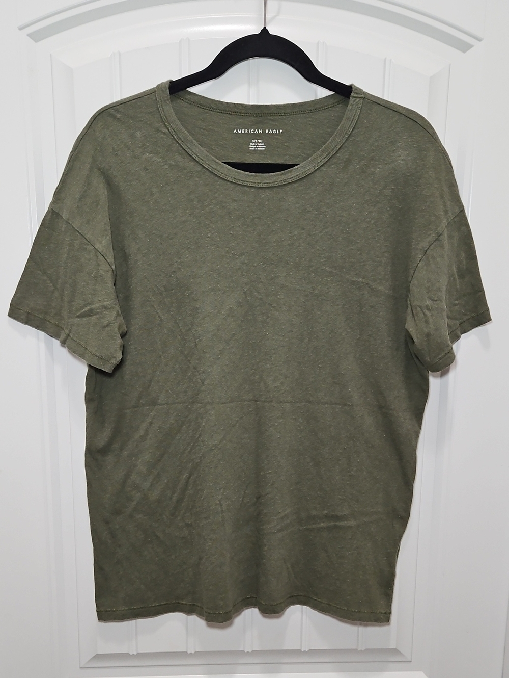 American Eagle Outfitters Boyfriend Fit Olive Green Crew Tee Small Women's